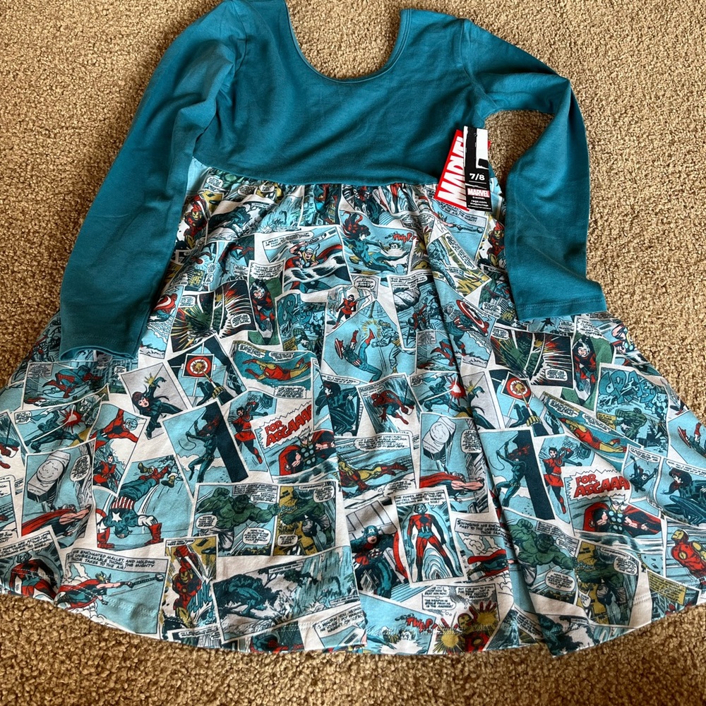 Girls kids RAGS marvel dress blue 7/8 nwt